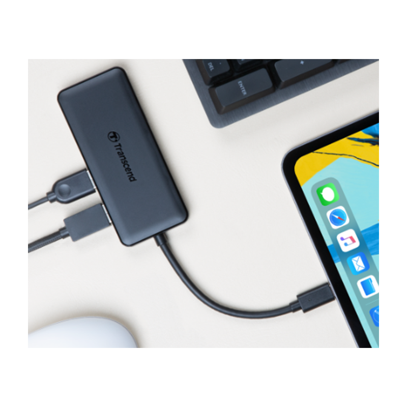 Transcend HUB 6 in 1 Hub, Type C, for MacBook Pro, iMac, Ipad, iPhone, Surface Pro, Chromebook Transcend HUB 6 in 1 Hub, Type C, for MacBook Pro, iMac, Ipad, iPhone, Surface Pro, Chromebook